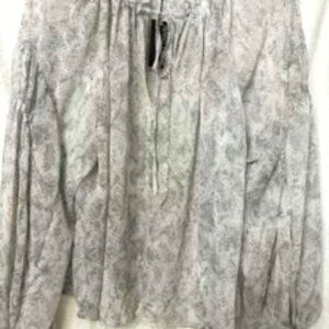 Sweet Charm brand blouse in sheer gray and cream print.  NWT Size M